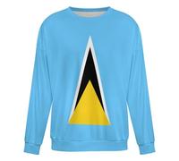GONMFKM Sudadera Informal con La Bandera De Santa Lucía Material Suave Y Ligero Cuello Redondo Clásico para Uso Diario Salidas De Fin De Semana Y Ocasiones Sociales Informales