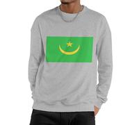 GONMFKM Sudaderas con Estampado De La Bandera De Mauritania Corte Regular Lisas para Trabajo Informales con Cuello Redondo Jersey Deportivo De Manga Larga para Hombre Adulto