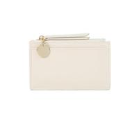 GONMPJZR Cartera Mini Bolsillo Ultrafino, Monedero con Cremallera y Llavero, Organizador de Tarjetas en Efectivo, Unisex(Offwhite)