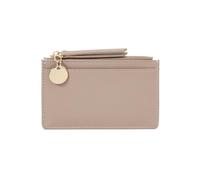 GONMPJZR Cartera Mini Bolsillo Ultrafino, Monedero con Cremallera y Llavero, Organizador de Tarjetas en Efectivo, Unisex(Apricot)