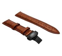 GONMPJZR Correa de reloj de cuero brillante de 12 mm a 24 mm, hebilla de acero con mariposa, 15mm, Acetato, No es una piedra preciosa