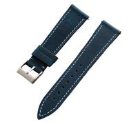 GONMPJZR Correa de reloj de cuero retro de liberación rápida de 18 mm a 22 mm, pulsera suave for hombres y mujeres.(Blue,21mm)