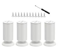 GONMPJZR Mueble for baño y Cocina - 4 Patas metálicas Negras/Blancas de Repuesto for Escritorio con Tornillos y Tapas Protectoras(White,25cm/9.8in)