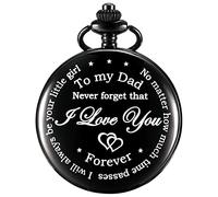GONMPJZR Reloj Vintage, To My Dad Reloj de Bolsillo de Cuarzo Collar Cadena Fob for Hombres Mujeres Amante Los Mejores Regalos Marido Hijo Recuerdo