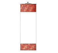 GONMPJZR Scroll Paper Vintage Blank Xuan Hanging Retro Painting Calligraphy Vertical Ancient Style Handwriting Creation(Red,104 * 32cm)