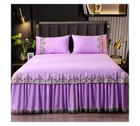 Gonna per Letto Matrimoniale Colcha Estilo Falda de 45cm, Colcha Encaje con Volantes, Bordado Exquisito, Cama, Funda Antideslizante, 1,5/1,8/2 M(Colour 08,180x200cm 3pcs)