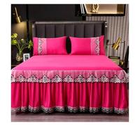 Gonna per Letto Matrimoniale Colcha Estilo Falda de 45cm, Colcha Encaje con Volantes, Bordado Exquisito, Cama, Funda Antideslizante, 1,5/1,8/2 M(Colour 10,200x220cm 3pcs)