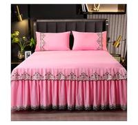 Gonna per Letto Matrimoniale Colcha Estilo Falda de 45cm, Colcha Encaje con Volantes, Bordado Exquisito, Cama, Funda Antideslizante, 1,5/1,8/2 M(Colour 12,200x220cm Bed Skirt)
