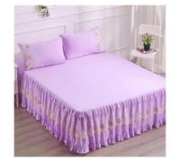 Gonna per Letto Matrimoniale Colcha Estilo Falda de 45cm, Colcha Encaje con Volantes, Bordado Exquisito, Cama, Funda Antideslizante, 1,5/1,8/2 M(Colour 17,150x200cm Bed Skirt)