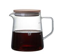 Gonnely Servidor de café de vidrio, jarra de café con tapa, jarra de vidrio aislado, jarra de café, jarra transparente aislada para jugo, té, café, agua(500 ml)