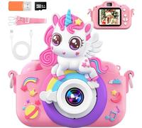 Gontence Camara Fotos Infantil, 2,4" Selfie Camara Fotos Infantil Instantanea con Tarjeta de 32G y Papel de Impresión, Juguetes Regalo niña niño Nero Digitale (Rosa)