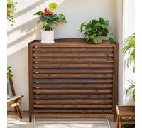 GonTzolkin Protector Aire Acondicionado Exterior Cubre Aire Acondicionado Madera Funda Aire Acondicionado Exterior Cubierta Aire Acondicionado Balcon Soporte para Plantas Valla De Madera(110x50x85cm)