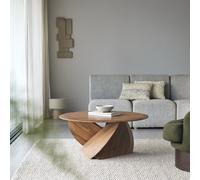 Gonzague - Mesa de centro de teca maciza, modelo grande H 42 x B 97 x T 97 cm