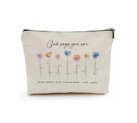 GONZTEL 1 Unidad Neceser Bíblico Pequeño, con Mensaje "God Says You Are", Regalo Cristiano Inspirador para Mujer, Niña y Viaje