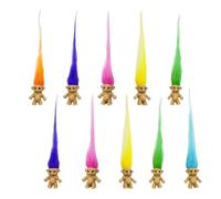 GONZTEL 10 piezas Muñecos de la suerte Vintage Trolls, Mini Figuras de acción, Adorables coleccionables para chicos lindos, Proyecto escolar, Manualidades, Favores para fiestas