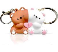 GONZTEL 2 piezas Llaveros para parejas, símbolo de amor, lindo oso colgante para regalos de pareja, multicolor, his and hers keyrings, perfecto para aniversario, cumpleaños o día de San Valentín
