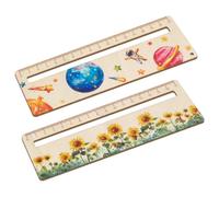 GONZTEL 2 unidades de marcadores personalizados de madera, reglas de lectura - ayudas para primeros lectores, creativos para el inicio escolar de niños, ¡la escuela está de vuelta!, regalos escolares