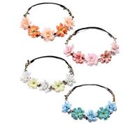 GONZTEL 4 Piezas Diademas de Flores y Coronas Florales Ajustables para Mujer y Niña, Ideales para Bodas, Festivales, Fiestas, Carnaval, Estilo Boho