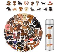 GONZTEL 60 piezas de calcomanías de teckel, PVC impermeables, vinilo para bricolaje, funda de teléfono, laptop, álbum, skateboards, botellas de agua, y más, ideales para niños