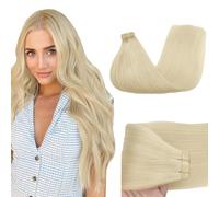 GOO GOO Extensiones Adhesivas Pelo Natural, 45cm 20pzs 50g Rubio Platino, Extensiones de Cabello Natural, Extensiones de Pelo con Cintas Invisibles Humano Auténtico Remy
