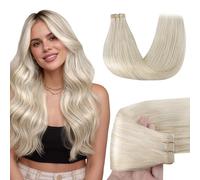 GOO GOO Extensiones Adhesivas Pelo Natural, 50cm 20pzs 50g Rubio Platino Extensiones de Cabello Natural, Extensiones de Pelo con Cintas Invisibles Humano Auténtico Remy