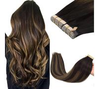 GOO GOO Extensiones Adhesivas Pelo Natural, 60cm 40pcs 100g Marrón Oscuro Mezcla de Castaño Extensiones de cabello, Remy Extensiones de Cabello Natural Humano Auténtico