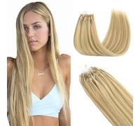 GOO GOO Extensiones Pelo Natural Queratina, 16/22A-Micro Extensiones de Cabello Humano Natural, 50cm-50g