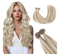 GOO GOO Extensiones Pelo Natural Queratina, 18A/613A-Utip Extensiones de Cabello Humano Natural, 35cm-50g