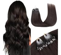 GOO GOO Extensiones Pelo Natural Queratina,Micro Loop Extensiones de Queratina, 50cm 50g 50 Hebras,Fusión Fría, Marrón Oscuro
