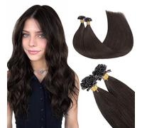 GOO GOO Extensiones Pelo Natural Queratina, U Tip Extensiones de Queratina, 40cm 50g 50 Hebras, Fusión Caliente, Marrón Claro