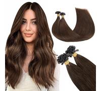GOO GOO Extensiones Pelo Natural Queratina, U Tip Extensiones de Queratina, 50cm 50g 50 Hebras, Fusión Caliente, Marrón Chocolate