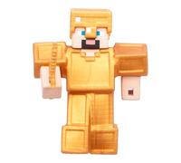 Goo Jitzu Minecraft - Personajes elásticos, Steve con armadura dorada y | Figuras de acción de Minecraft de 4 pulgadas con relleno único que se estiran hasta 3 veces y vuelven a la forma original