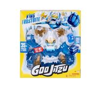 Goo Jitzu Rey Frostbite, Juguete de 25 cm con más de 35 Efectos de Sonido y Luminosos, Cuerpo Lleno de glucosa, Ataque Cuernos Luminosos, puño proyectil, 4 Armas, Mega Arma 2 en 1