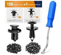 GOOACC 150 clips de remache para parachoques tipo empuje, 2 tamaños, clips universales para auto y cierre para clips de guardabarros de parachoques, herramienta de extracción incluida (150 clips)