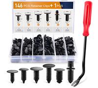 GOOACC - GRC-88 146 piezas de retenedores de nailon para parachoques y retenedores de árbol de Navidad de doble extremo, clips universales de retención de escudo de carrocería para coche, surtido de