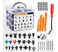 GOOACC Juego de 680 clips de retención de empuje para automóvil y sujetadores automáticos, 22 tamaños más populares, remaches de defensa de parachoques de nailon con 10 bridas de cables y removedor