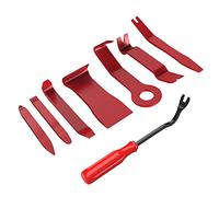 GOOACC Kit de 8 herramientas para desmontaje de molduras de coche, herramientas de palanca sin rayaduras para panel de audio y de puerta, moldura de ventana, herramienta para retirar sujetadores, rojo