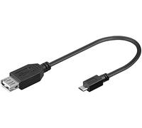 Goobay 0.2m USB 2.0 A/Micro-B 0.2m USB A Micro-USB B Macho Hembra Negro - Cable USB (0,2 m, USB A, Micro-USB B, 2.0, Macho/Hembra, Negro)