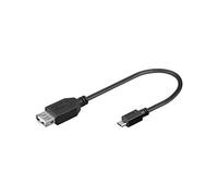 Goobay 0.2m USB 2.0 A/Micro-B 0.2m USB A Micro-USB B Macho Hembra Negro - Cable USB (0,2 m, USB A, Micro-USB B, 2.0, Macho/Hembra, Negro)