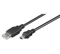 Goobay 0.3m USB 2.0 A/Mini-B - Cable USB (0,3 m, USB A, Mini-USB B, 2.0, Male Connector/Male Connector, Negro)
