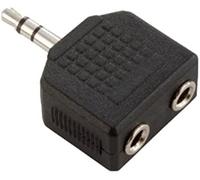 Goobay 11104 cambiador de género para cable 3.5 mm 2 x 3,5mm negro
