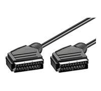 Goobay 11702 - Cable de conexión euroconector, niquelado, negro, 1,5 m, longitud de cable, 7 mm de diámetro