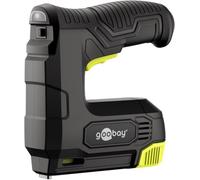 goobay 2 en 1 grapadora y clavadora eléctrica con batería recargable, 1.500 mAh, incluye 2.000 grapas (6/8 mm) y 500 clavos (10 mm), cable USB-C, ideal para bricolaje y tapicería, 77819