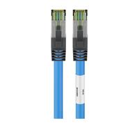 Goobay 20m RJ45 (CAT 6A, 500 MHz) cable de conexión con CAT 8.1 S/FTP Cable en bruto, azul, 20 m