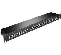Panel de parcheo Goobay 93048 24 puertos Cat6 1U rack negro