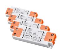 Goobay 30005 - LED Transformador 230 V AC a 12 voltios DC de 0,5 hasta 15 vatios para lámparas LED, Naranja/Blanco (Paquete de 4)