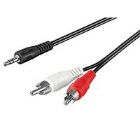Goobay 33744 cable de audio 0,50 m 3.5mm 2 x RCA Negro - Cables de audio (3.5mm, 2 x RCA, 0,50 m, Negro)