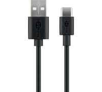 Goobay 38675 cable usb usb 2.0 0,1 m usb a usb c negro