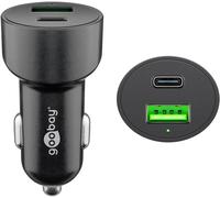 goobay 39908 - Cargador de Coche con 2 Puertos USB-C PD (Power Delivery), Mini Encendedor de Cigarrillos Doble Cargador USB, Coche y camión (12 V/24 V), 48 W, Color Negro