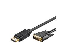 Goobay 3m DP/DVI DisplayPort Negro - Adaptadores de cable de vídeo (3 m, DisplayPort, Oro, Negro, Macho/Macho, 1 pieza(s))